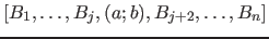 $[B_1, \ldots ,B_j, (a;b), B_{j+2}, \ldots ,B_n]$