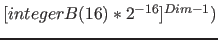 $[integerB(16) * 2^{-16}]^{Dim-1} )$